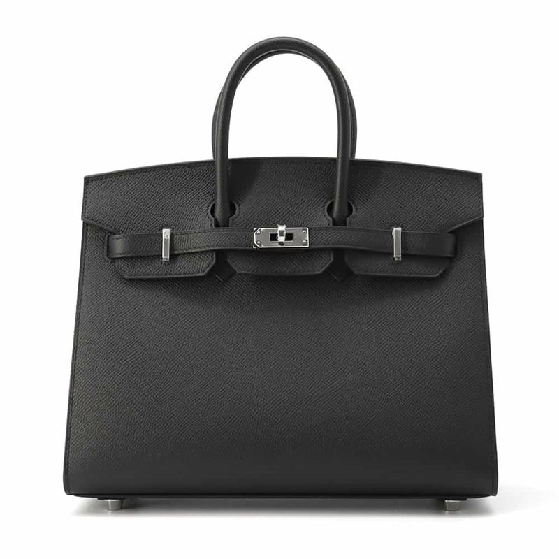 エルメス バーキン25 セリエ ブラック/シルバー金具 エプソン W刻印 HERMES Birkin ハンドバッグ 黒