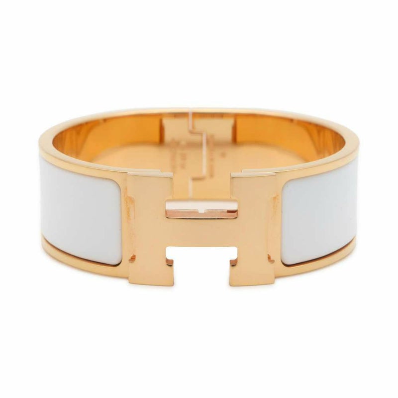 エルメス ブレスレット クリック H クリッククラックGM ホワイト/ゴールド金具 HERMES アクセサリー 白