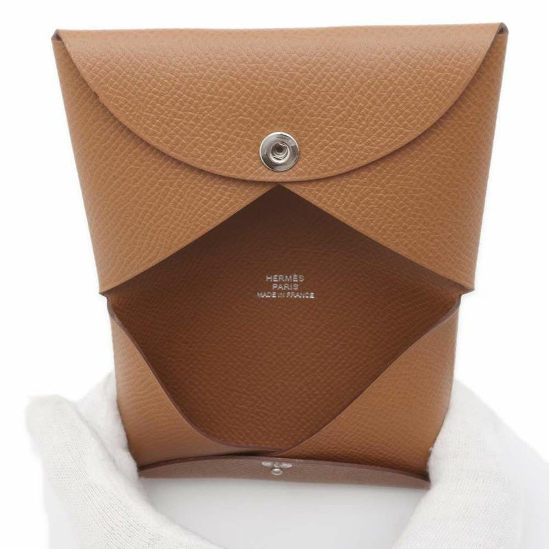 エルメス カードケース カルヴィ ゴールド エプソン Y刻印 HERMES 名刺入れ