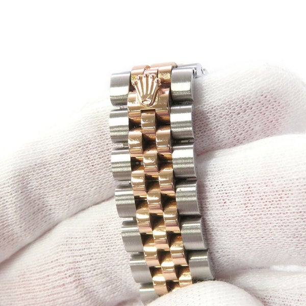 ロレックス レディ デイトジャスト SS/K18PG エバーローズゴールド 279171G チョコレート文字盤 10Pダイヤ