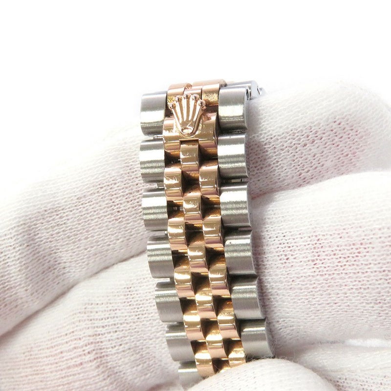 ロレックス レディ デイトジャスト SS/K18PG エバーローズゴールド 279171G チョコレート文字盤 10Pダイヤ