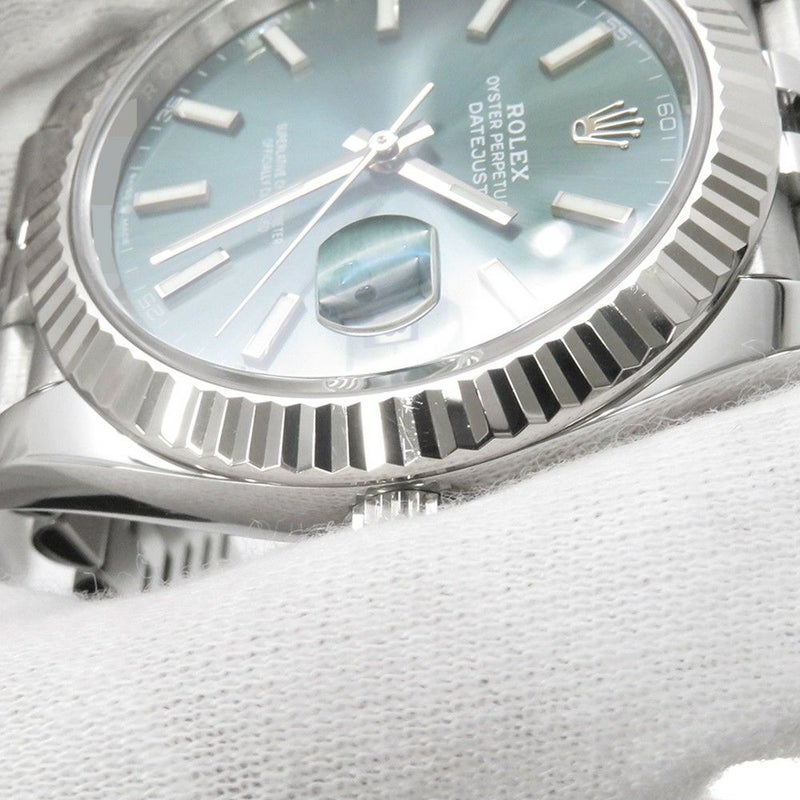 ロレックス デイトジャスト41 SS/K18WG ランダムシリアル ルーレット 126334 ROLEX 腕時計 ミントグリーン文字盤