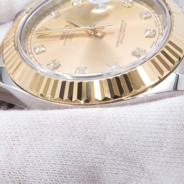 ロレックス デイトジャスト II SS/K18YG 116333G ROLEX 腕時計 シャンパン文字盤 10Pダイヤ