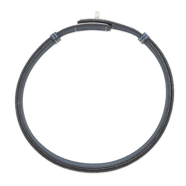 エルメス ケリーベルト18 ジーン ブルーインディゴ/ホワイト/ブルーネイビー/シルバー金具 デニム/エプソン W刻印 HERMES