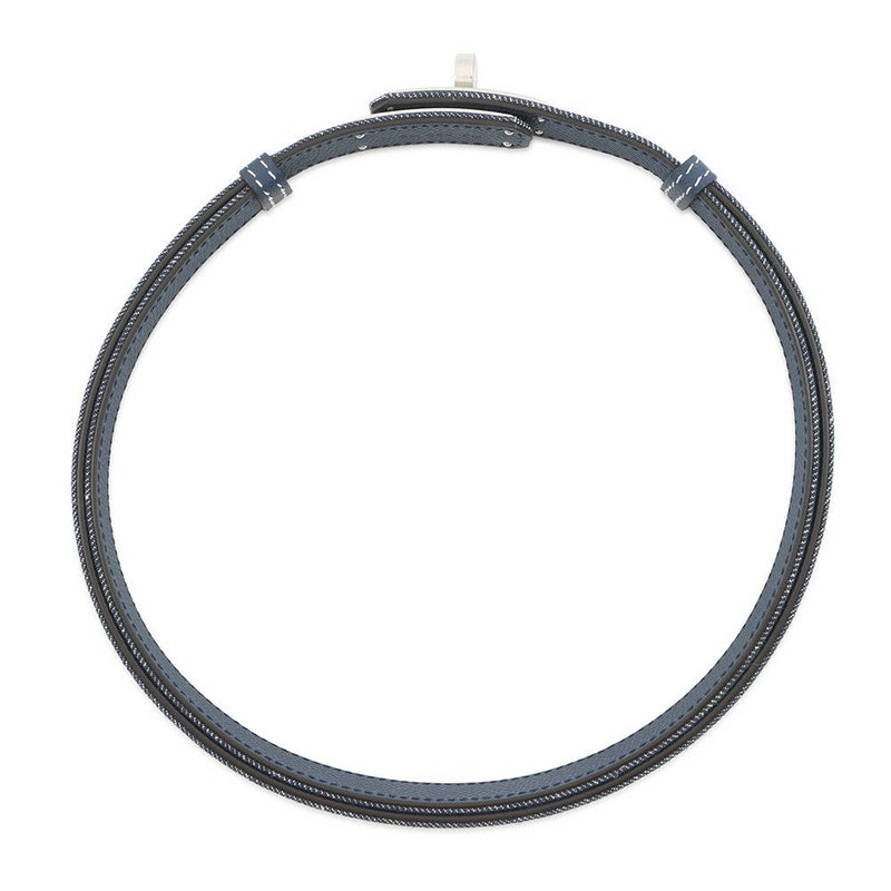 エルメス ケリーベルト18 ジーン ブルーインディゴ/ホワイト/ブルーネイビー/シルバー金具 デニム/エプソン W刻印 HERMES