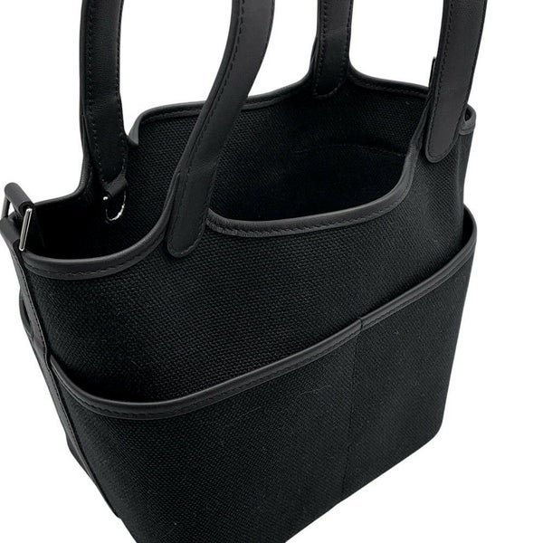 エルメス ハンドバッグ ピコタンロックPM カーゴ ブラック/シルバー金具 トワルゴエラン/スイフト U刻印 黒