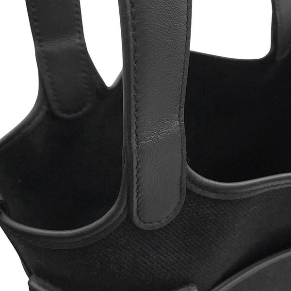 エルメス ハンドバッグ ピコタンロックPM カーゴ ブラック/シルバー金具 トワルゴエラン/スイフト U刻印 黒