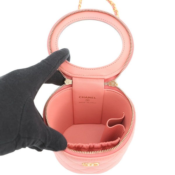 シャネル チェーンショルダーバッグ ココマーク マトラッセ トップハンドル バニティ CHANEL