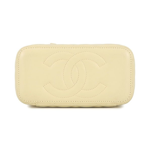 シャネル チェーンショルダーバッグ バニティ ココマーク カメリア マトラッセ ラムスキン AP3301 CHANEL