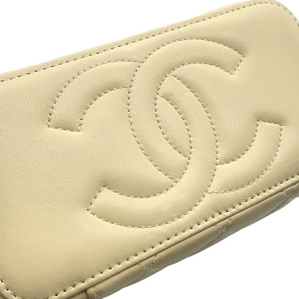 シャネル チェーンショルダーバッグ バニティ ココマーク カメリア マトラッセ ラムスキン AP3301 CHANEL