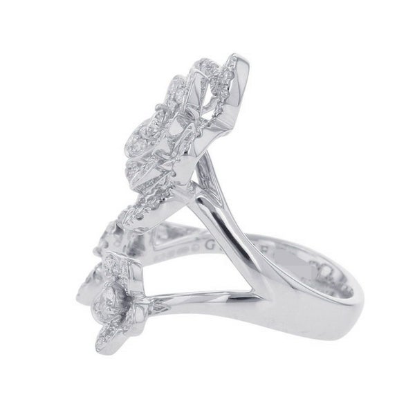 グラフ リング ワイルドフラワー トリプル ダイヤモンド リング ダイヤ 計0.86ct K18WG サイズ約10号 RGR841 指輪