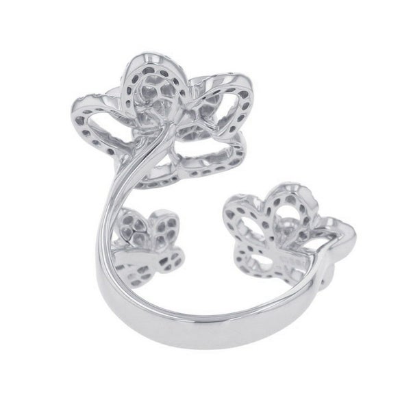 グラフ リング ワイルドフラワー トリプル ダイヤモンド リング ダイヤ 計0.86ct K18WG サイズ約10号 RGR841 指輪