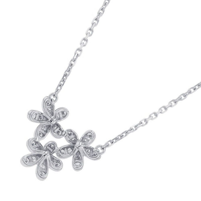 ヴァンクリーフ&アーペル ネックレス ソクラテス ペンダント 3フラワー ダイヤモンド 44P 計0.91ct K18WG VCARB14900