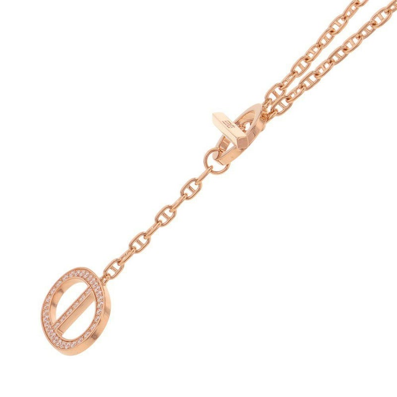 エルメス ネックレス シェーヌ・ダンクル・コントゥールGM ダイヤモンド 38P 計0.3ct K18PGピンクゴールド サイズST ペンダント