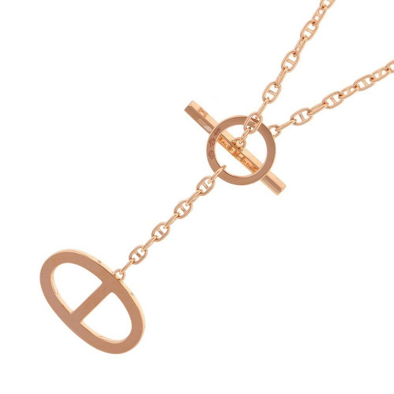 エルメス ネックレス シェーヌ・ダンクル・コントゥールGM ダイヤモンド 38P 計0.3ct K18PGピンクゴールド サイズST ペンダント