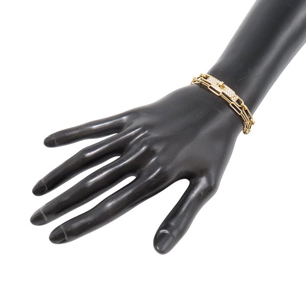 エルメス ブレスレット ケリー チェーン ダブル ブレスレット チョーカー ダイヤモンド 41P 計0.62ct K18YG HERMES