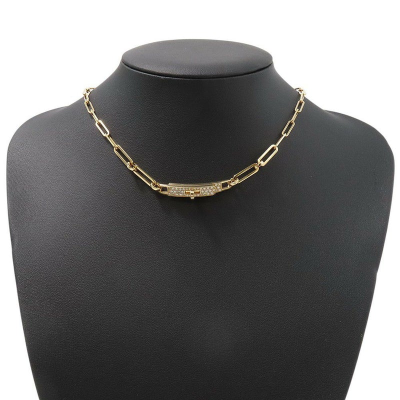 エルメス ブレスレット ケリー チェーン ダブル ブレスレット チョーカー ダイヤモンド 41P 計0.62ct K18YG HERMES