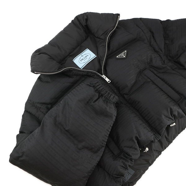 プラダ ダウンジャケット Re-Nylon クロップド レディースサイズ38 29Y056 PRADA 2way 黒