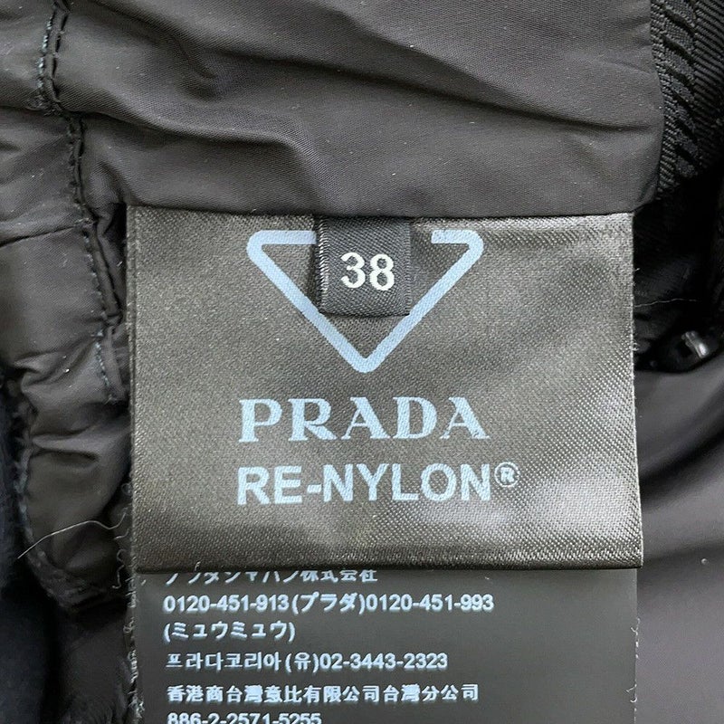 プラダ ダウンジャケット Re-Nylon クロップド レディースサイズ38 29Y056 PRADA 2way 黒