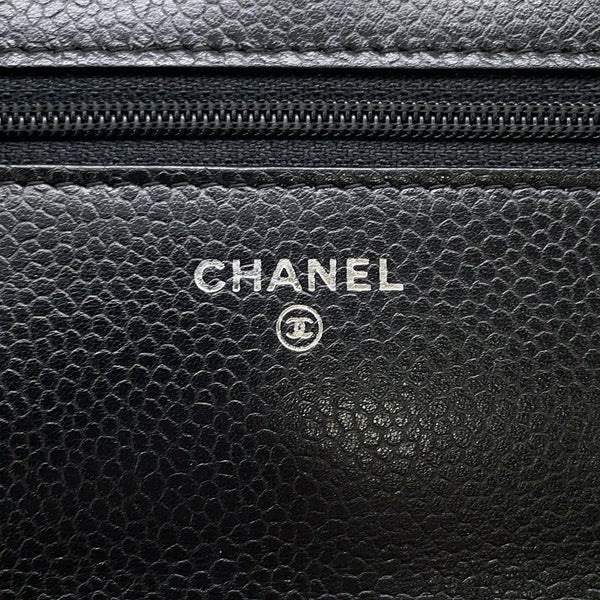 シャネル チェーンウォレット マトラッセ ココマーク キャビアスキン AP0250 CHANEL 財布 黒