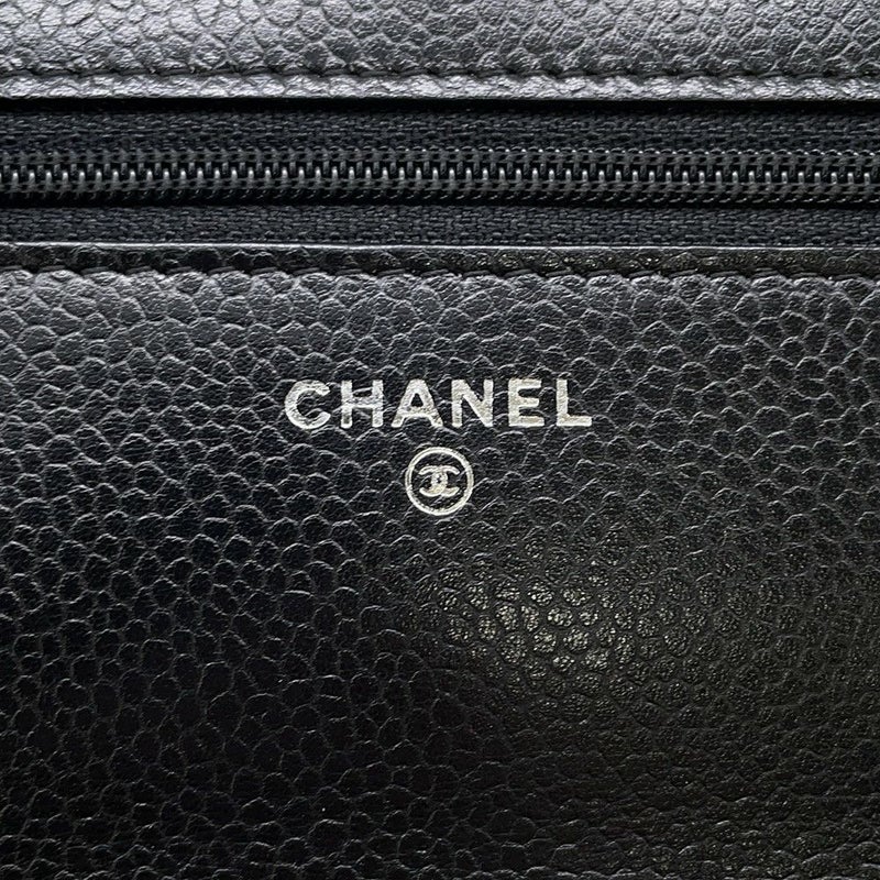 シャネル チェーンウォレット マトラッセ ココマーク キャビアスキン AP0250 CHANEL 財布 黒