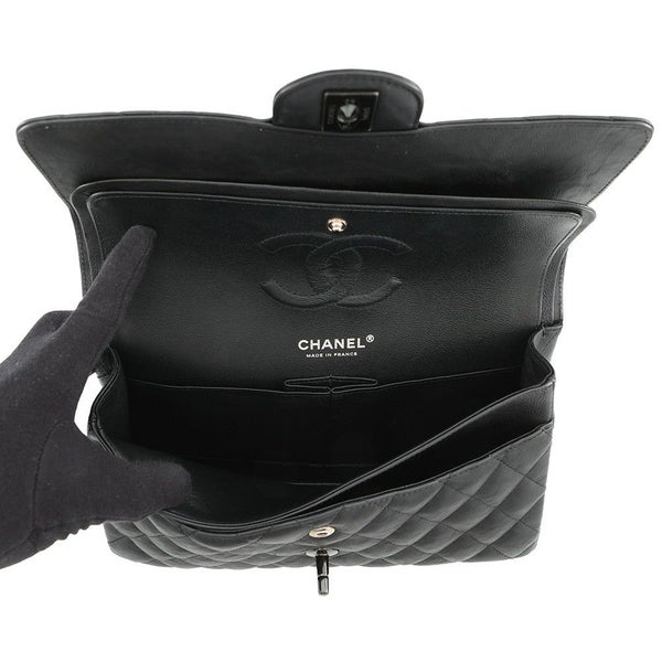 シャネル チェーンショルダーバッグ マトラッセ25 ココマーク ダブルチェーン カーフスキン A01112 CHANEL 黒