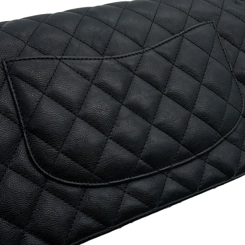 シャネル チェーンショルダーバッグ マトラッセ25 ココマーク ダブルチェーン カーフスキン A01112 CHANEL 黒