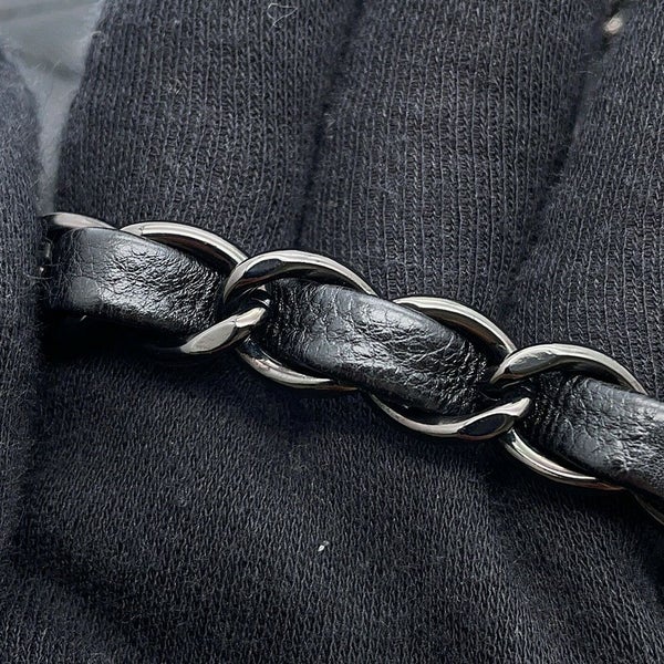 シャネル チェーンショルダーバッグ マトラッセ25 ココマーク ダブルチェーン カーフスキン A01112 CHANEL 黒