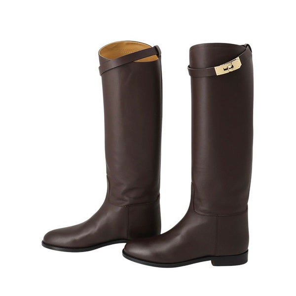 エルメス ブーツ ジャンピング ウルトラスープル ボックスカーフ レディースサイズ37 HERMES 靴