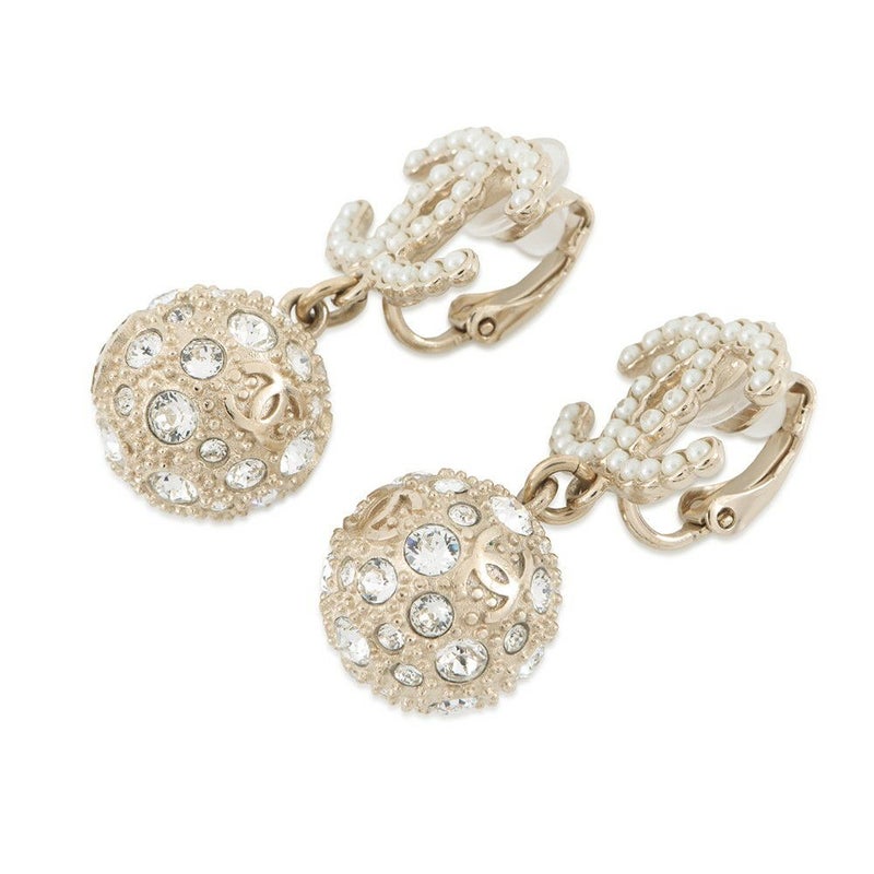 シャネル イヤリング ココマーク ラインストーン フェイクパール B21 K CHANEL アクセサリー