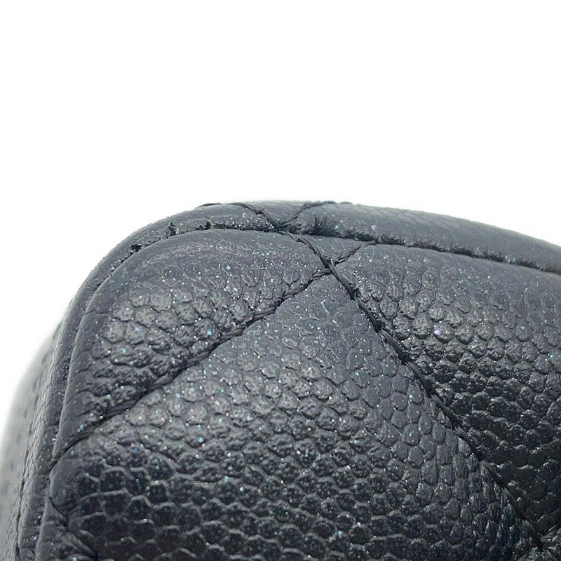 シャネル チェーンショルダーバッグ ココマーク ミニ マトラッセ 20 キャビアスキン A69900 CHANEL ラメ加工 黒