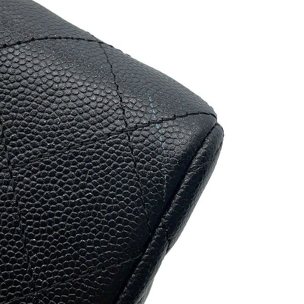 シャネル チェーンショルダーバッグ ココマーク ミニ マトラッセ 20 キャビアスキン A69900 CHANEL ラメ加工 黒