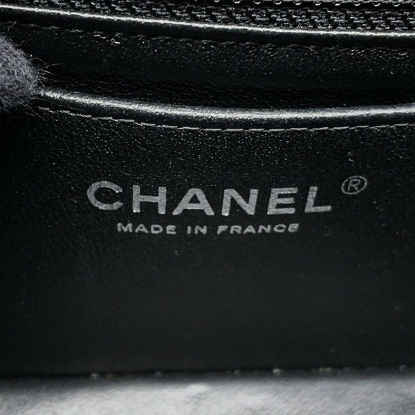 シャネル チェーンショルダーバッグ ココマーク ミニ マトラッセ 20 キャビアスキン A69900 CHANEL ラメ加工 黒