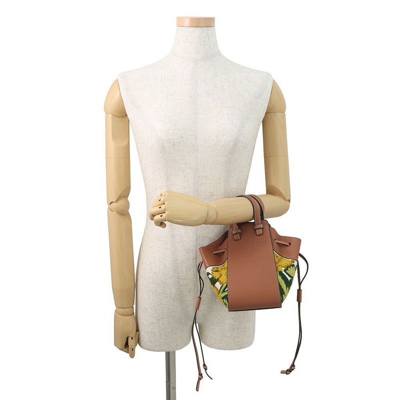 ロエベ ハンドバッグ ドローストリング ハンモック フローラル ミニ カーフレザー 303.30.V07 2way