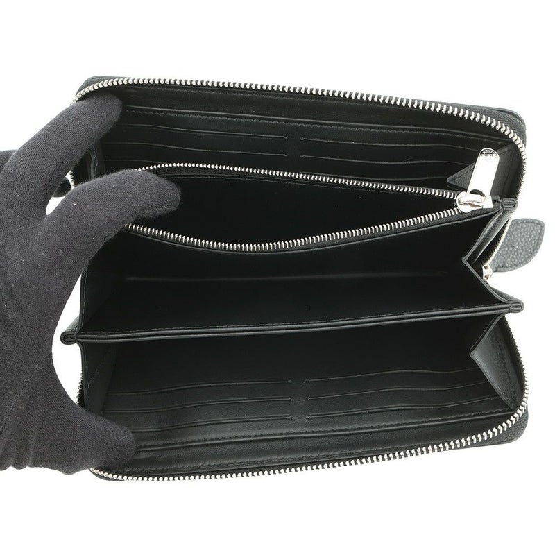 ルイヴィトン 長財布 モノグラム マヒナ ジッピー・ウォレット M61867 LOUIS VUITTON ラウンドファスナー 黒 ブラック