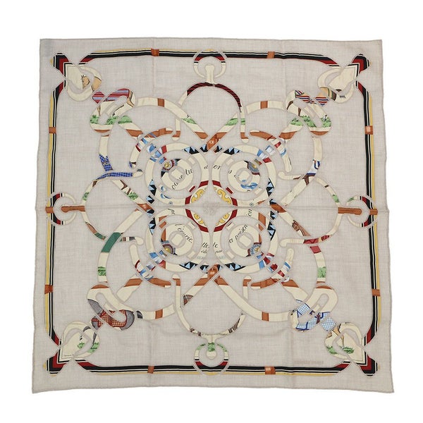 エルメス スカーフ カレ90 APPL COUVERTURES ET TENUES HERMES カシミア シルク