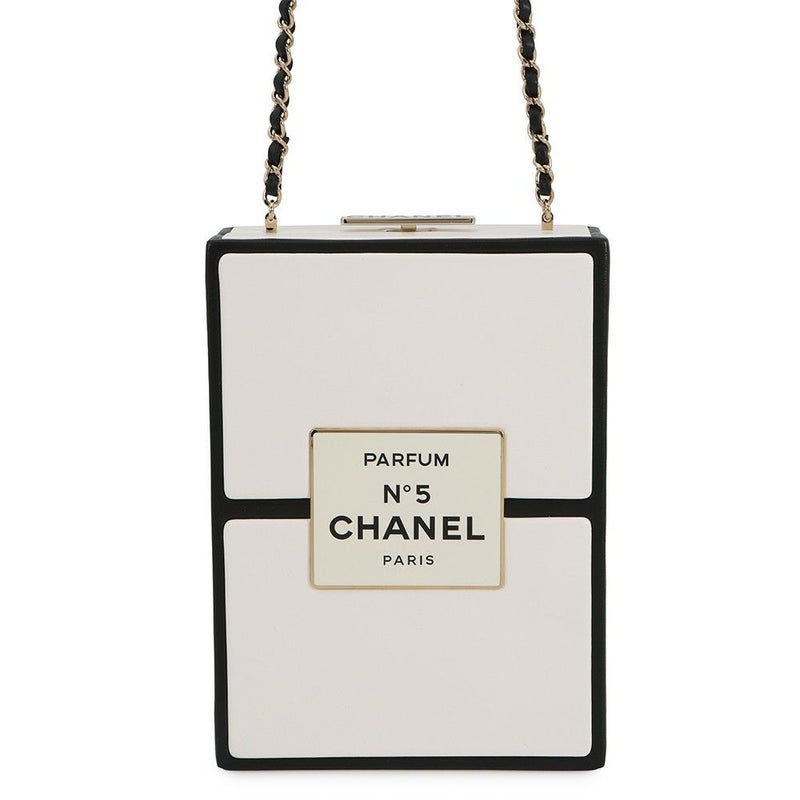 シャネル チェーンショルダーバッグ No5 パフュームボックス CHANEL 白