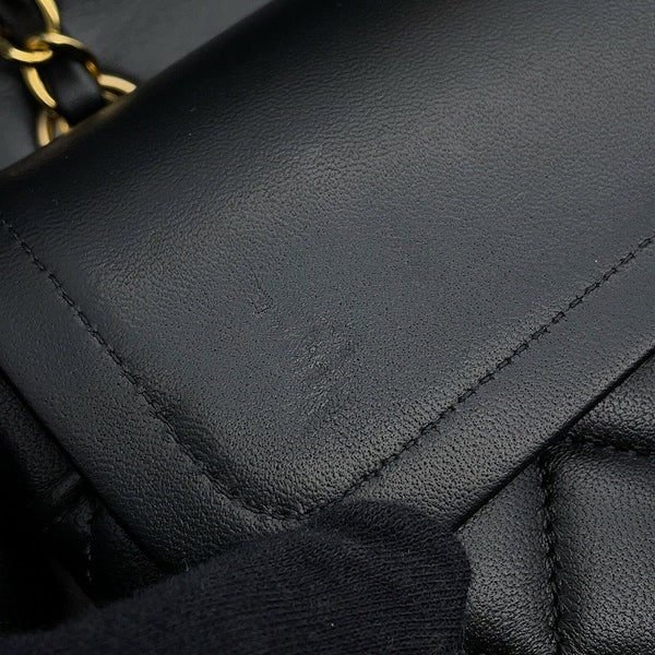 シャネル チェーンショルダーバッグ マトラッセ25 ココマーク ダブルチェーン ラムスキン A01112 CHANEL 黒