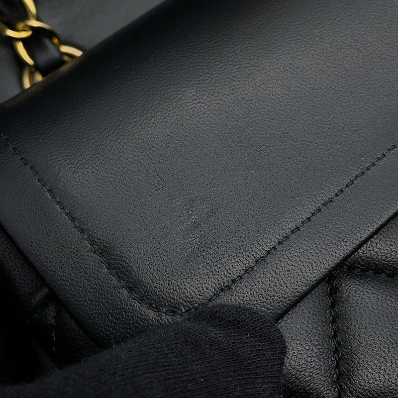 シャネル チェーンショルダーバッグ マトラッセ25 ココマーク ダブルチェーン ラムスキン A01112 CHANEL 黒