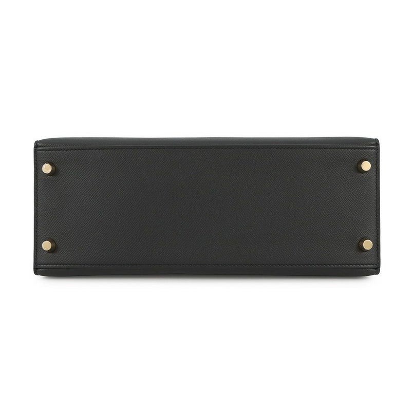 エルメス ハンドバッグ ケリー28 外縫い ブラック/ゴールド金具 エプソン Z刻印 2wayショルダー 黒