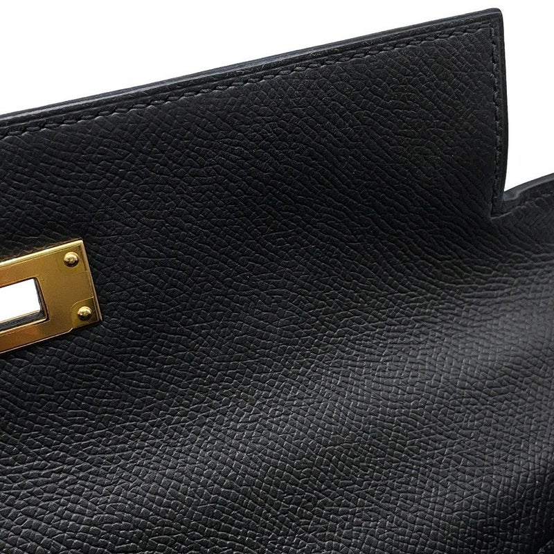 エルメス ハンドバッグ ケリー28 外縫い ブラック/ゴールド金具 エプソン Z刻印 2wayショルダー 黒