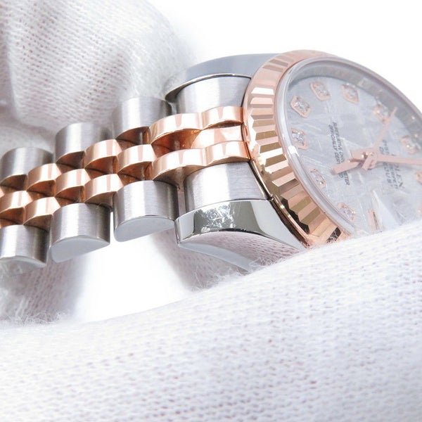 ロレックス デイトジャスト SS/K18PG 179171G ROLEX 腕時計 レディース メテオライト文字盤 10Pダイヤ