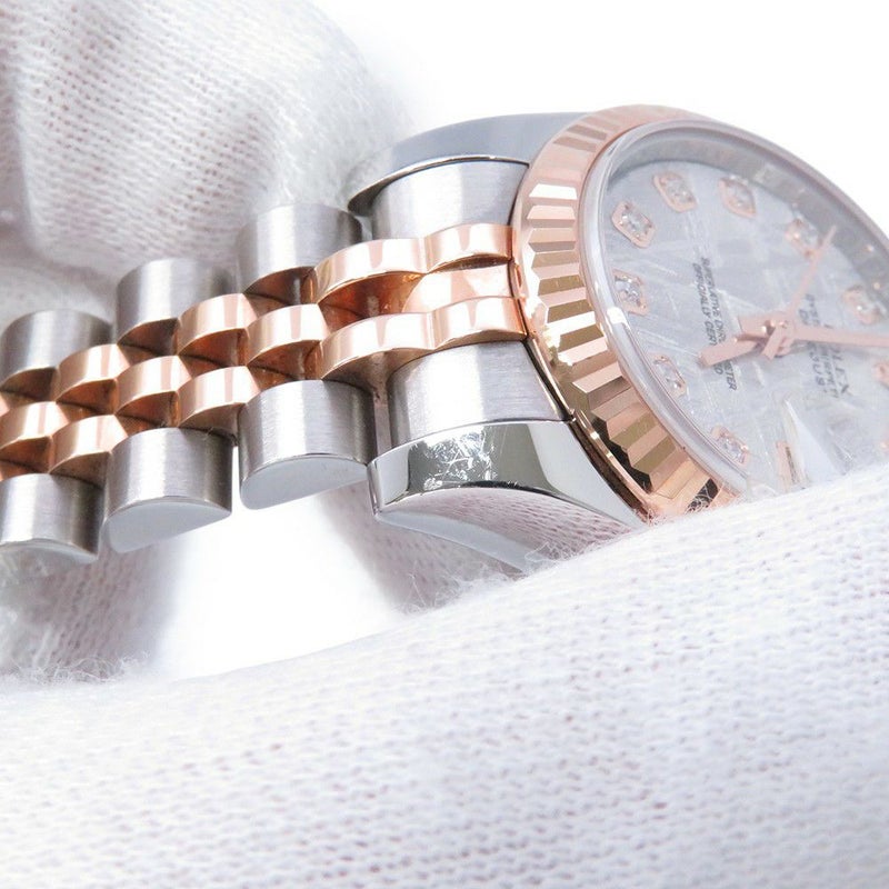 ロレックス デイトジャスト SS/K18PG 179171G ROLEX 腕時計 レディース メテオライト文字盤 10Pダイヤ