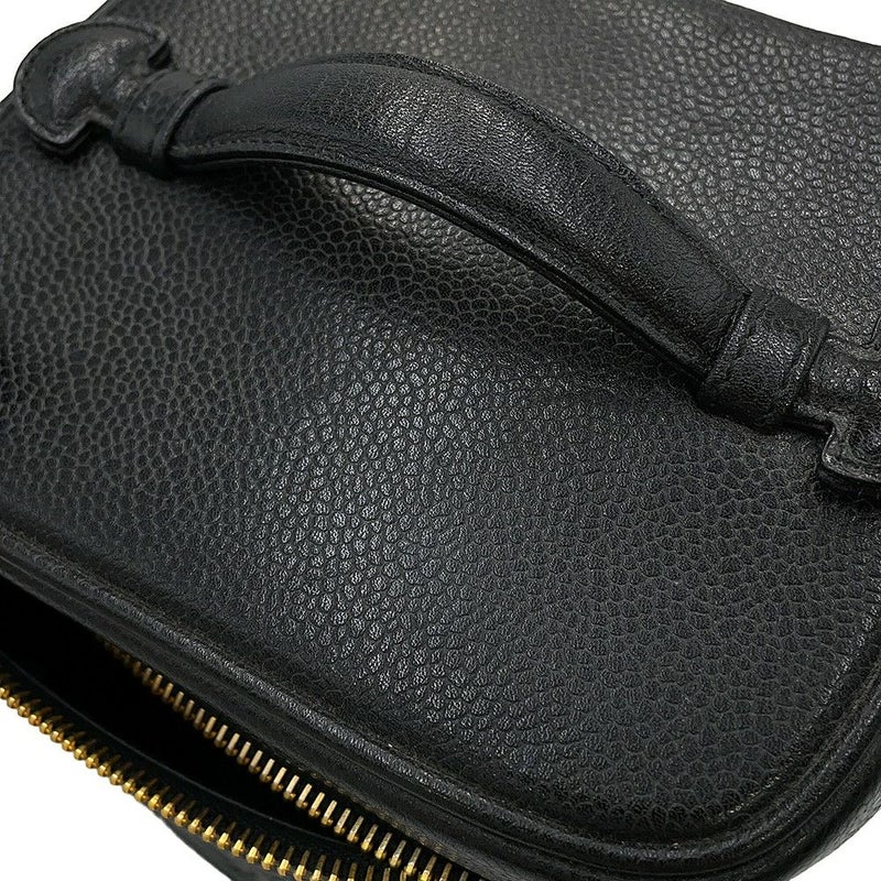 シャネル バニティバッグ ココマーク 縦型 キャビアスキン A01998 CHANEL 化粧ポーチ コスメポーチ 黒