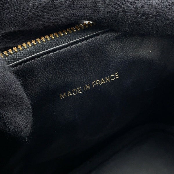 シャネル バニティバッグ ココマーク 縦型 キャビアスキン A01998 CHANEL 化粧ポーチ コスメポーチ 黒
