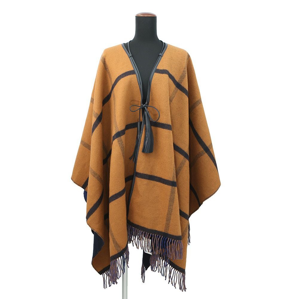 エルメス ポンチョ ハイランド リバーシブル ウール カシミア HERMES