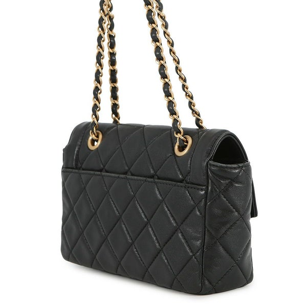 シャネル チェーンショルダーバッグ ココマーク マトラッセ ラムスキン AS5259 CHANEL 黒