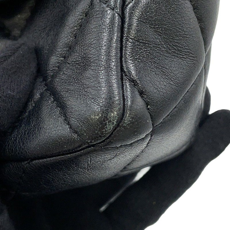シャネル チェーンショルダーバッグ ココマーク マトラッセ ラムスキン AS5259 CHANEL 黒