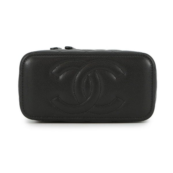 シャネル チェーンショルダーバッグ バニティケース ココマーク マトラッセ キャビアスキン AP1341 CHANEL 黒