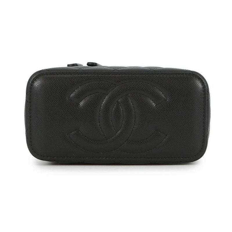 シャネル チェーンショルダーバッグ バニティケース ココマーク マトラッセ キャビアスキン AP1341 CHANEL 黒